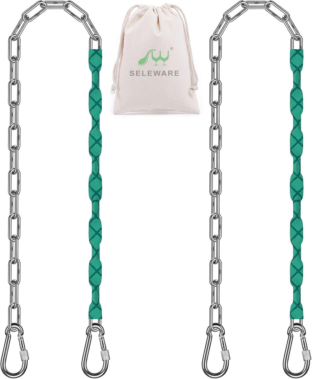 SELEWARE 2 Pcs 65" Heavy Duty Swing Chains Stainless Steel Hanging Chains