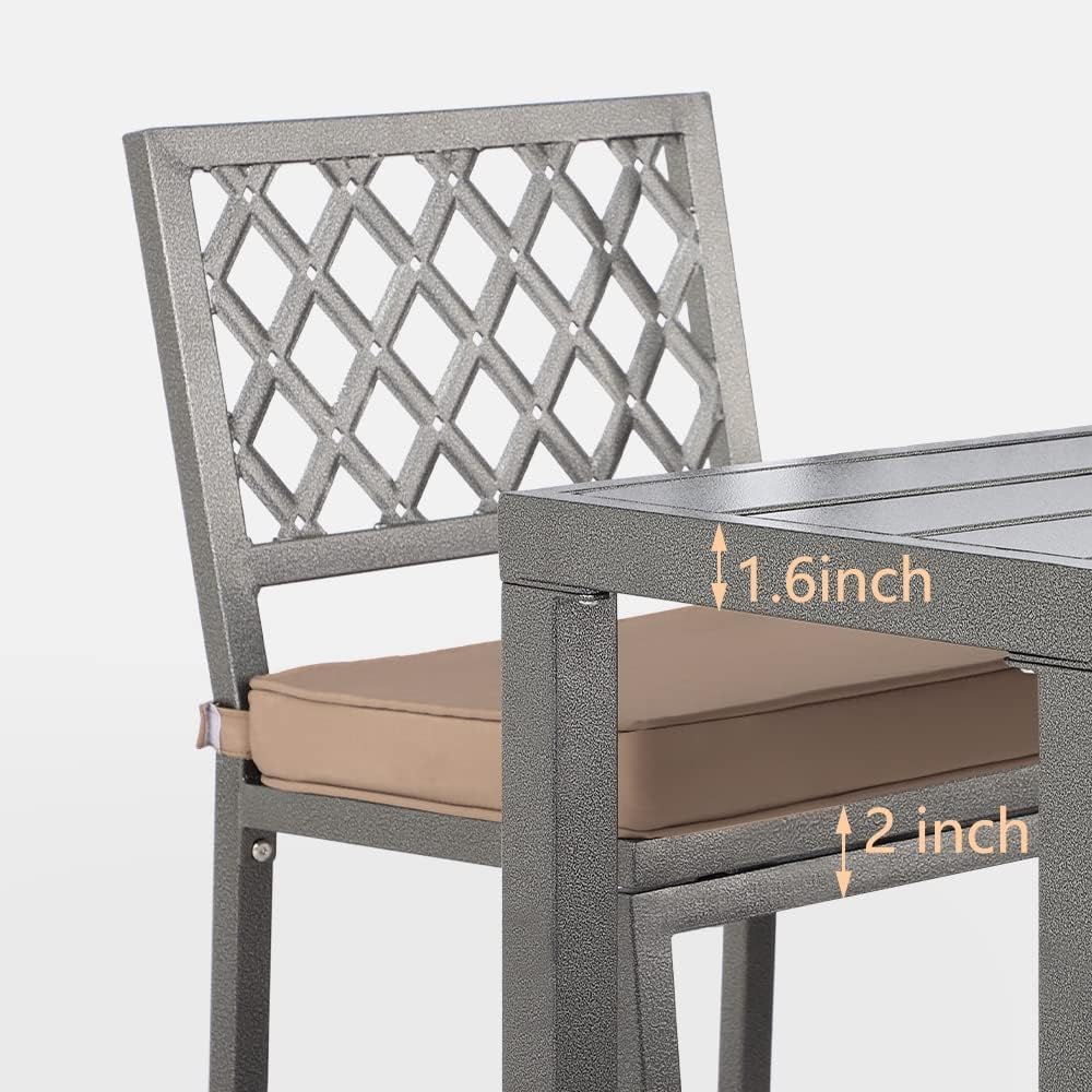 Outdoor Bar Chairs and Table, Metal Outdoor Bar Set, 3 Piece Patio Bar Table ...