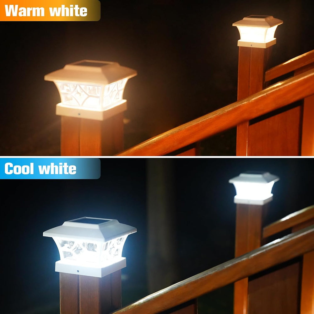 VOLISUN Solar Post Cap Lights Outdoor, Solar Powered Fence Cap Lights for 4x4...