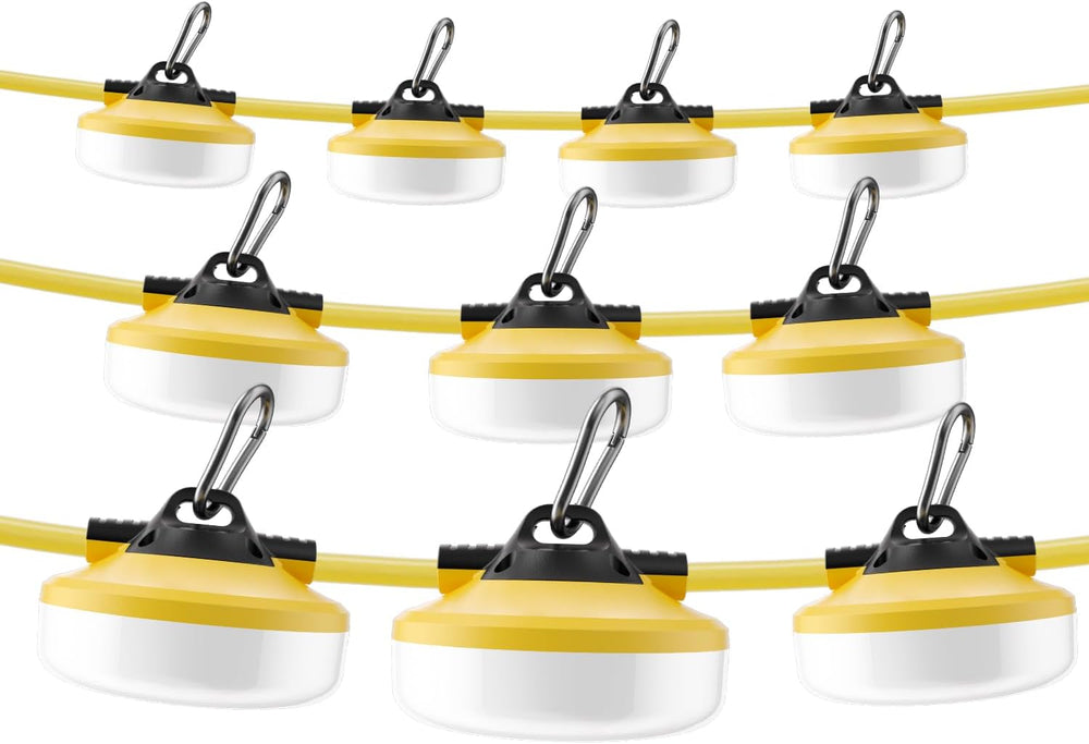 LED Construction String Lights 100FT, 10000 LM, 5000K Daylight LED String Wor...