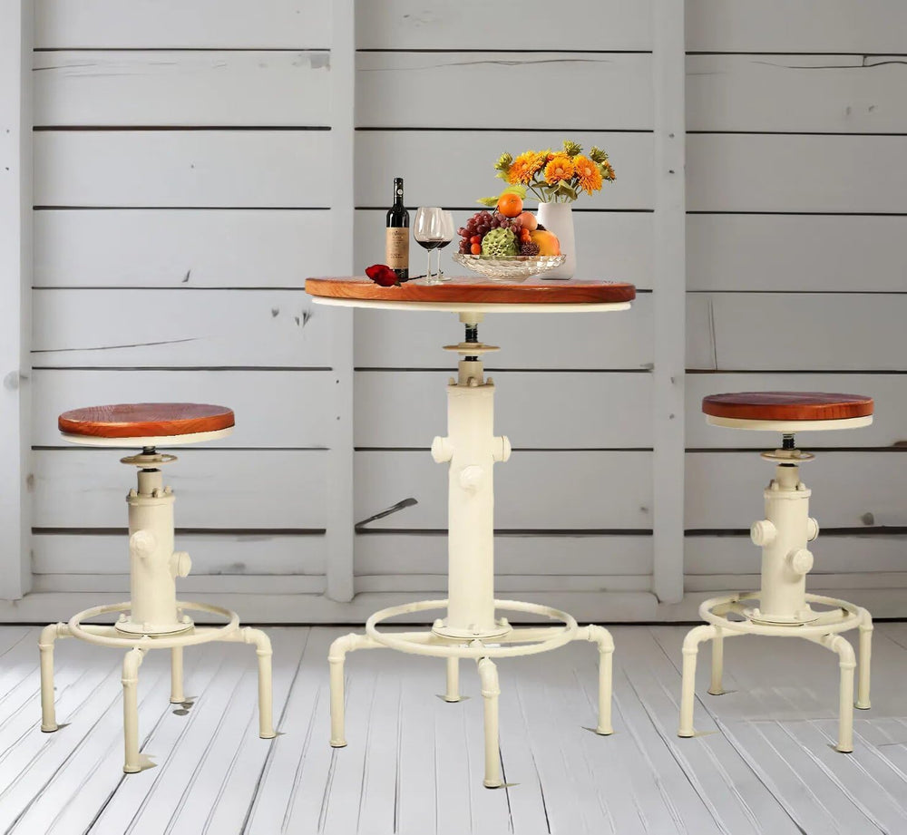 Topower 3 Piece Pub Bar Set, Antique White