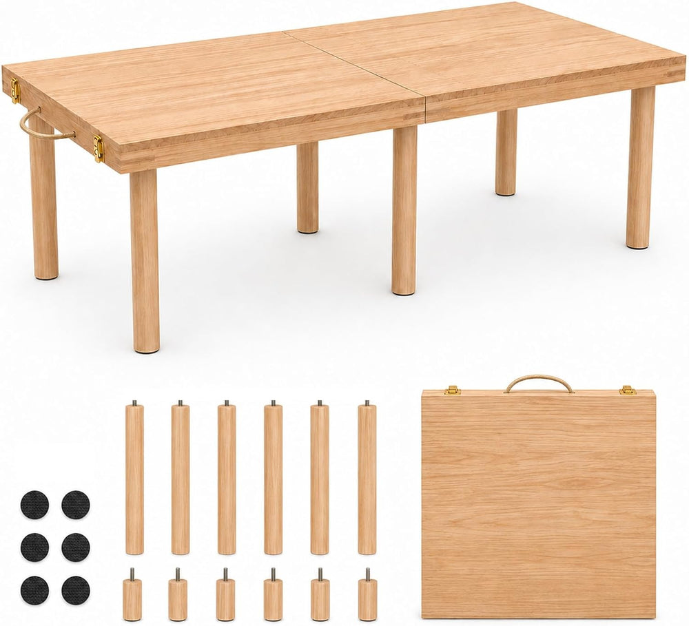 44 x 22 Inch Foldable Solid Wood Boho Low Picnic Table