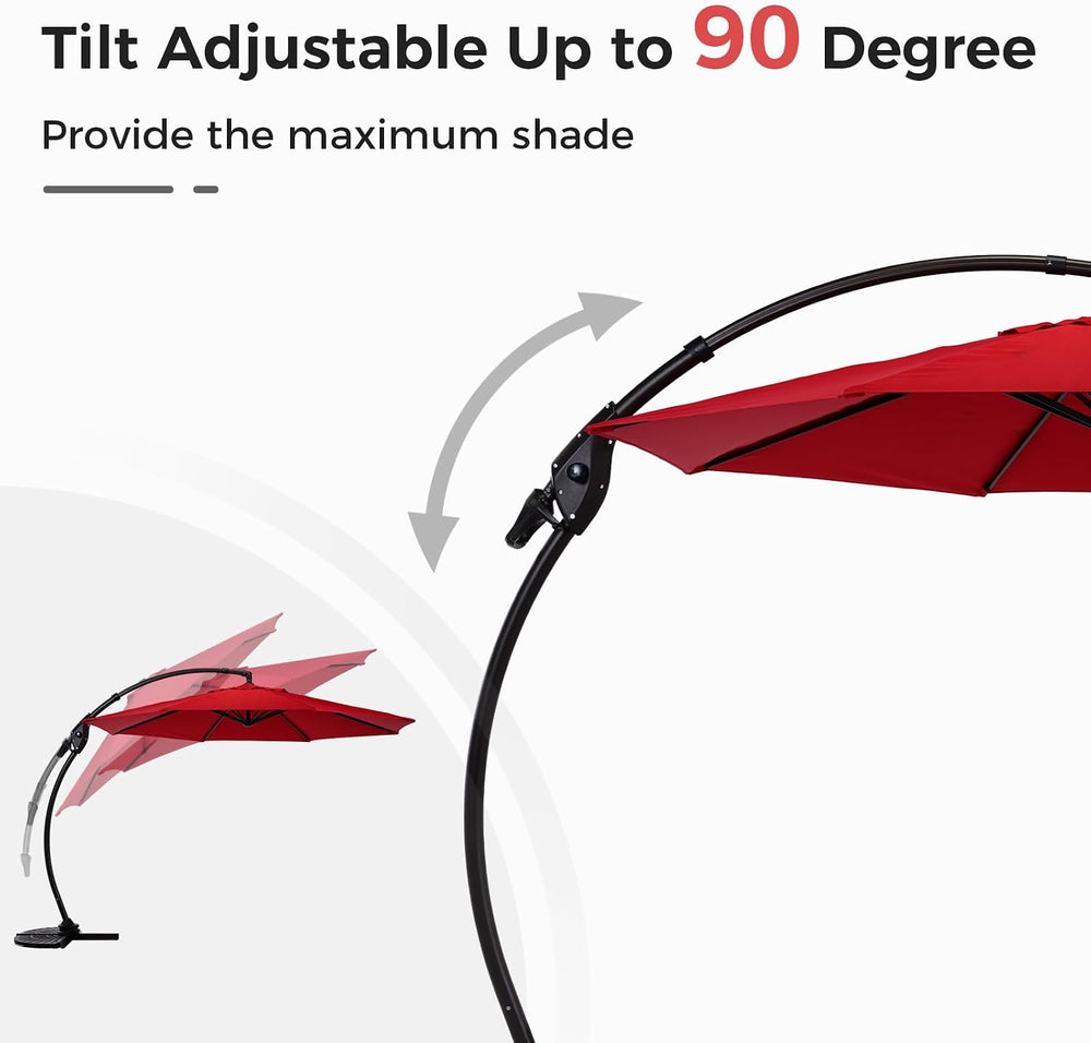 Grand patio 11 FT Patio Cantilever Umbrella with 360-degree Rotation Outdoor ...