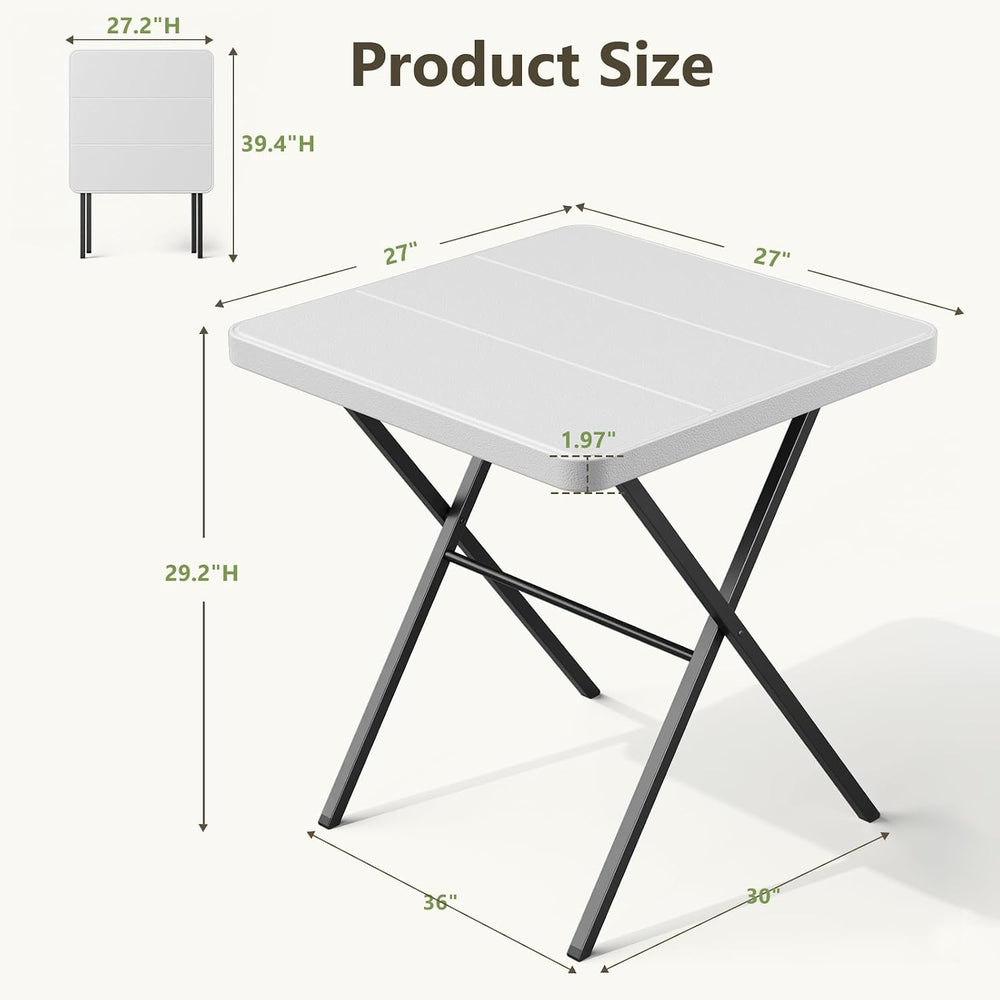Folding Table Set with 2 Pack Folding Chairs, No Assembly Portable Event Tabl...