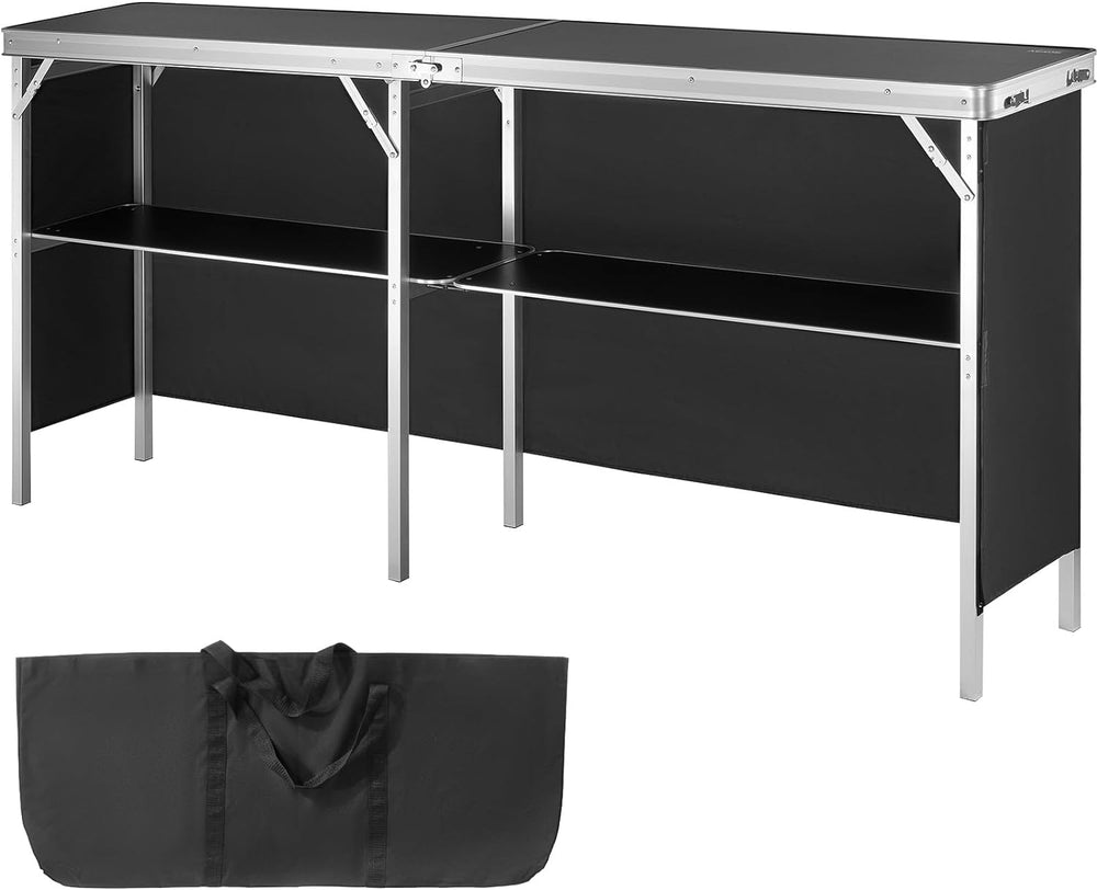 VEVOR Extra Long Folding Portable Bar Tradeshow Podium Table for Indoor, Outd...
