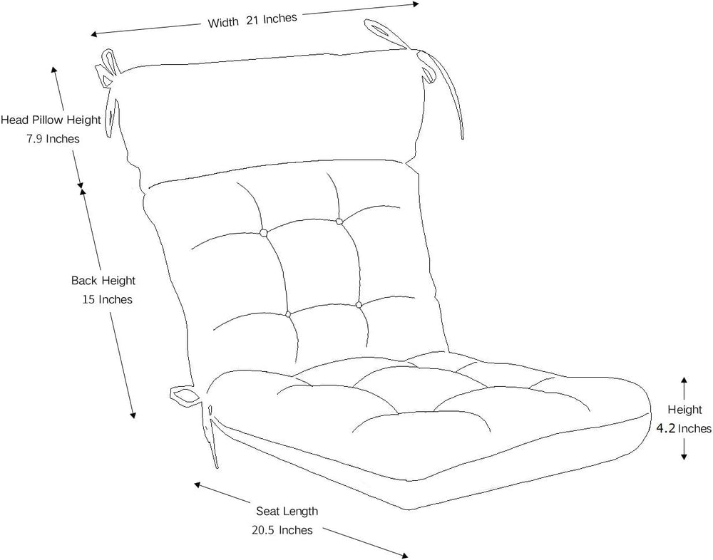 Outdoor Rocking Chair Cushion 43x21 Inch, 100% Polyester Waterproof Patio Roc...