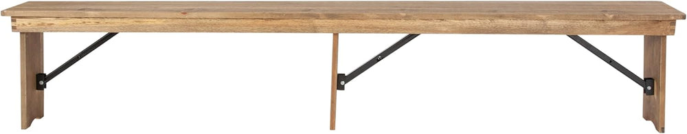 Flash Furniture Hercules 96x12 Folding Bench with Legs, Rustic
