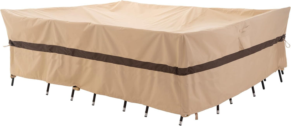 WJ-X3 Patio Furniture Cover, Large, Beige & Coffee, 108W x 84D x 31H