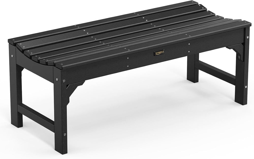 VINGLI Outdoor Bench Garden Bench HDPE Porch Bench, All-Weather Patio Bench, ...