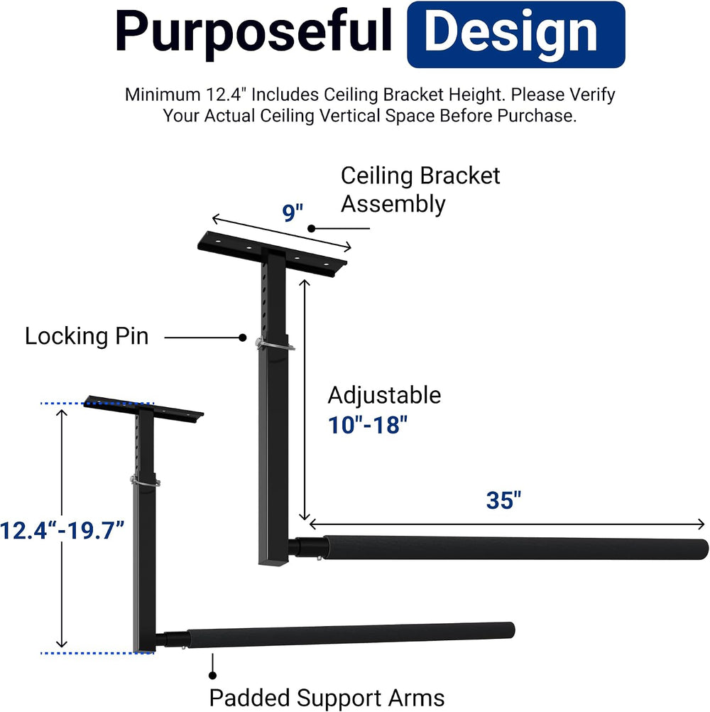 FLEXIMOUNTS Adjustable Overhead Ladder Rack, 35" Extended Arms
