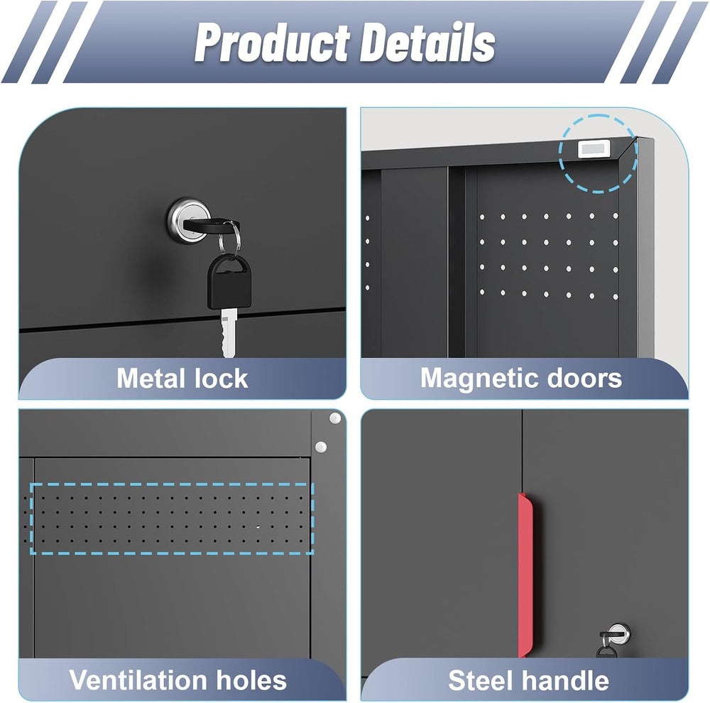 LMTC Metal Wall Cabinet,Garage Cabinets Wall Mounted with Lockable Doors,Anti...