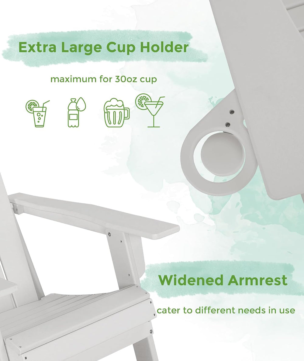 GARDENSTAR Adirondack Chair Oversized Folding Adirondack Chairs Recyclable HD...