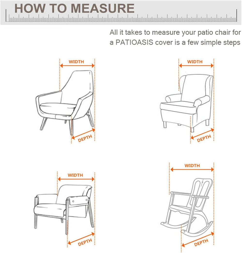 Patio Chair Cover Set of 2, Outdoor Small Chair Covers 29''L x 30'...
