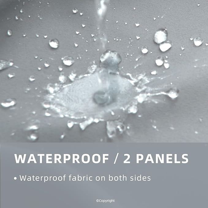 Waterproof Outdoor Curtain W84 x L84 - Grommet Top Sunlight Blocking Window T...