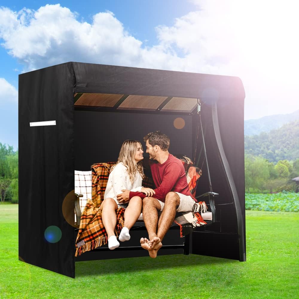 Outdoor Swing Cover, 3 Triple Seater Patio Swing Heavy Duty Waterproof Garden...