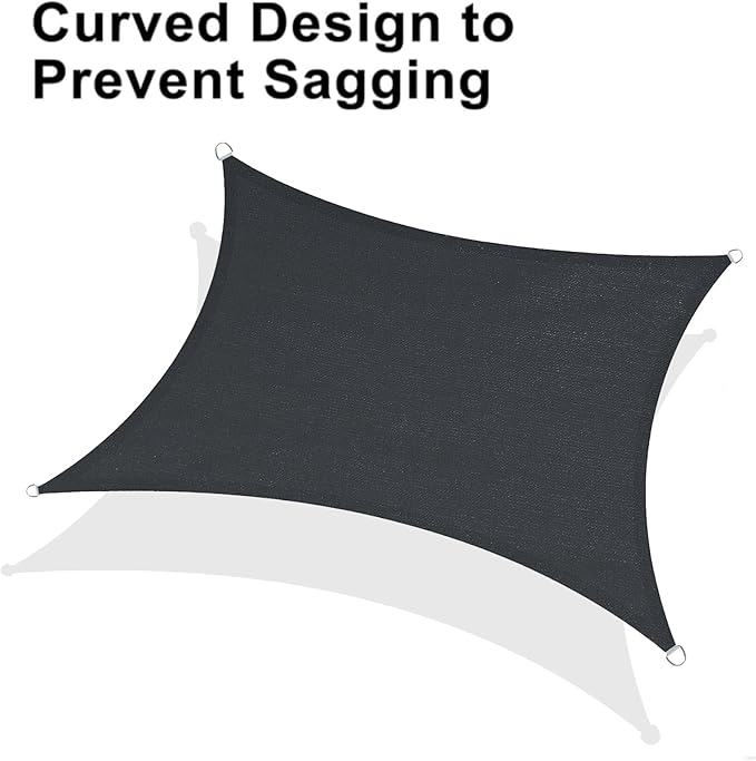 LOVE STORY 20' x 20' Sun Shade Sails Rectangle Patio Sunshades Canopy...