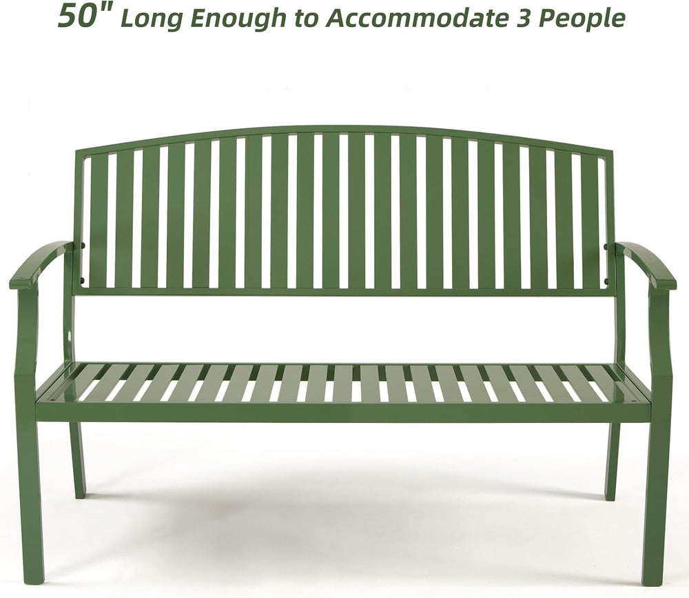 52'' Outdoor Garden Bench for 2, Aluminum Patio Bench