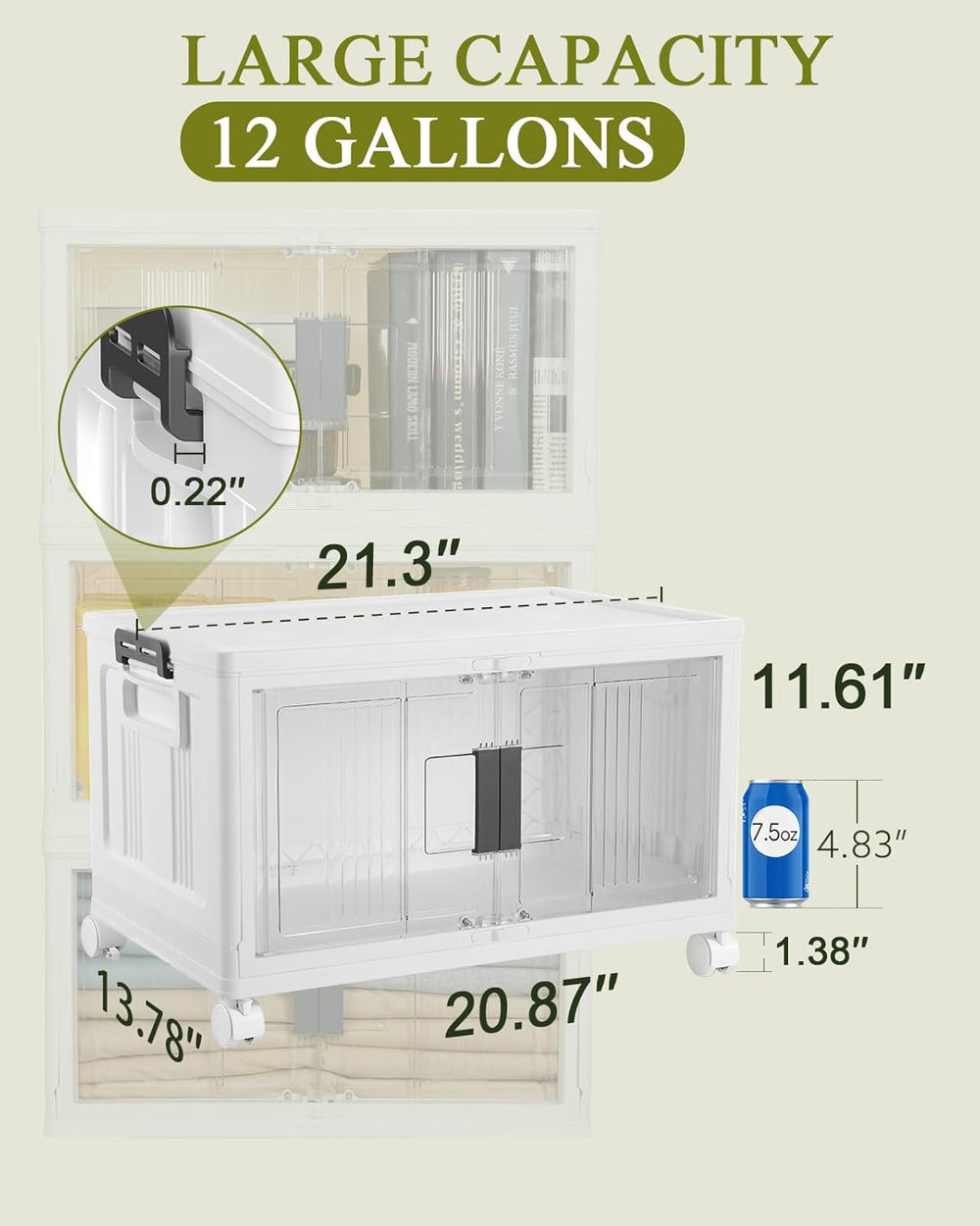 OlarHike 144QT Storage Bins with Lids for Closets, Office, Home, 3 Pack