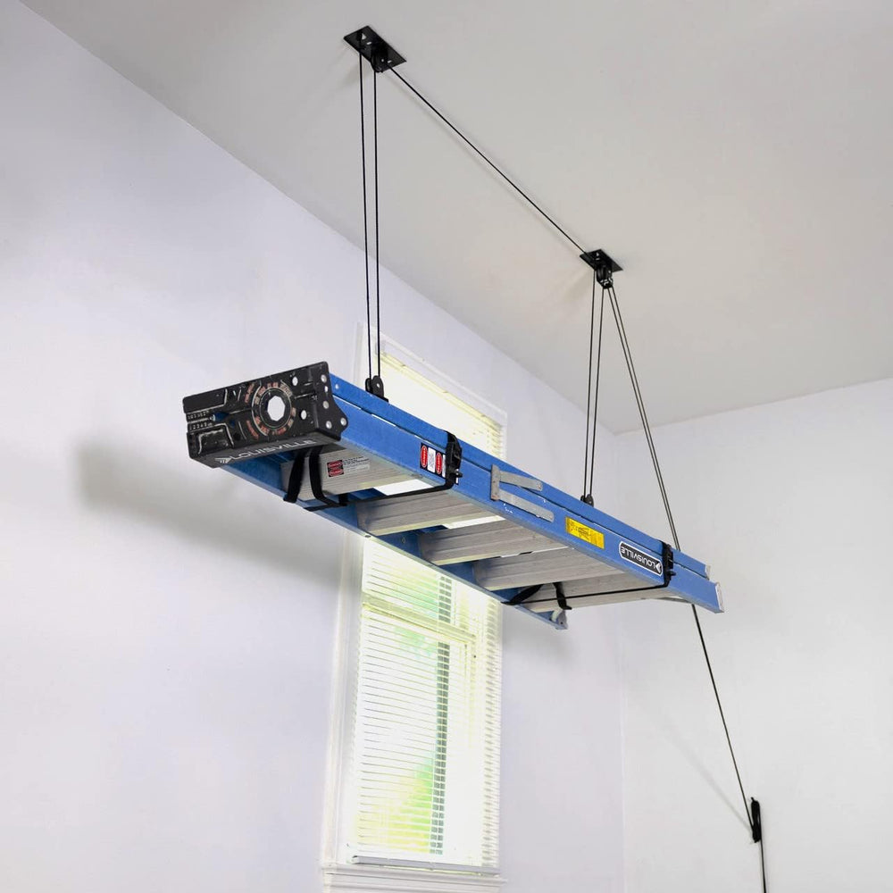 StoreYourBoard Ladder Storage Ceiling Pulley System, Garage Mount Hoist, Heav...
