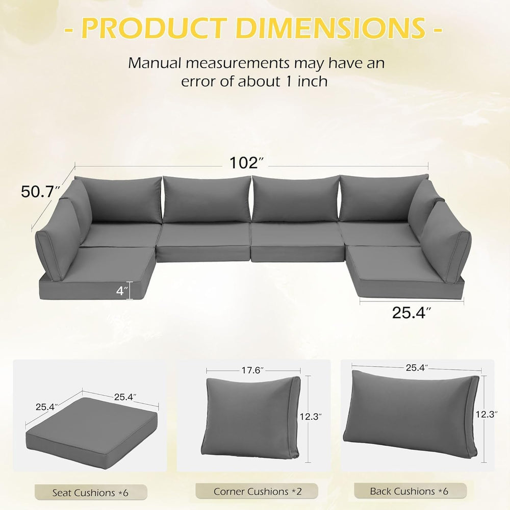 HOMREST Outdoor Replacement Cushions for Patio Furniture,Water-Repellent Sofa...
