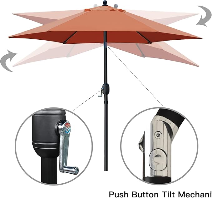 Sunnyglade 7.5' Patio Umbrella Outdoor Table Market Umbrella with Push Bu...