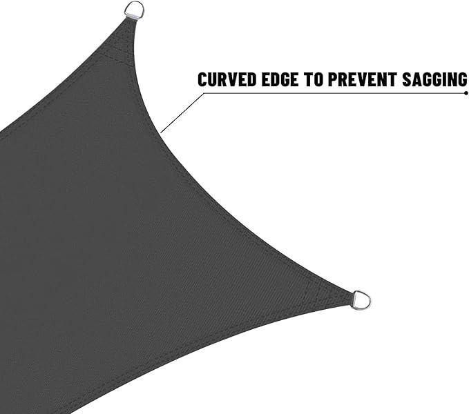 LOVE STORY Triangle 7'x7'x7' Waterproof Sun Shade Sail Canopy UV ...