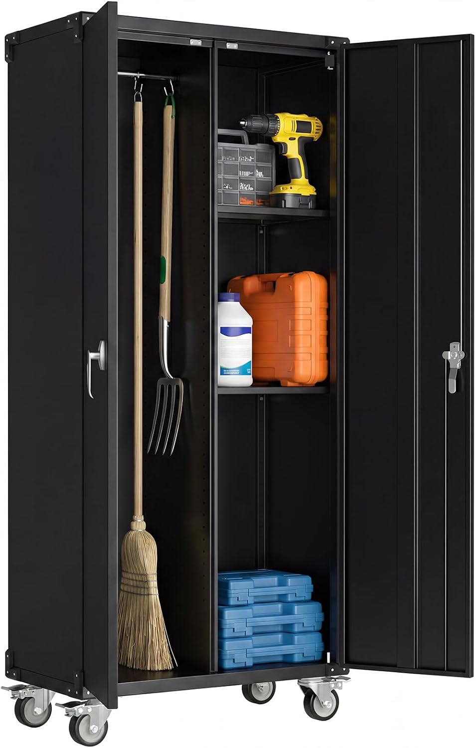 DUMOS 72 Inch Garage Storage Cabinet, Tool Organizer, Lockable File Cabinet