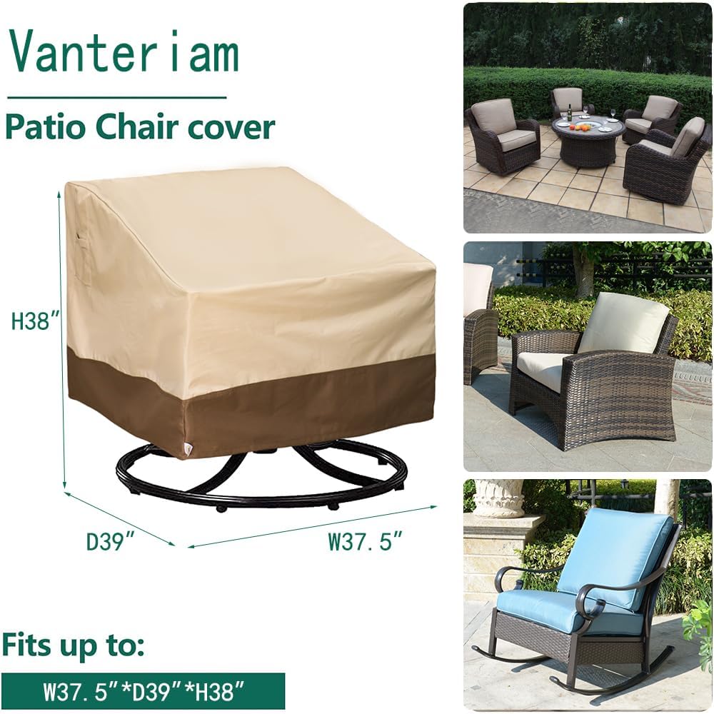 Patio Chair Covers for Outdoor Lawn Furniture Waterproof - 600D Heavy Duty an...