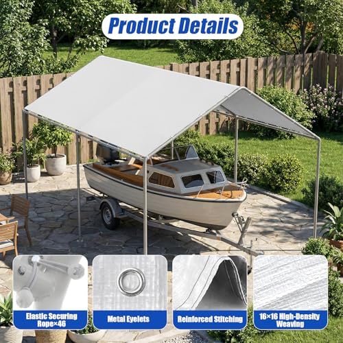 10x20FT Heavy Duty Carport Canopy Replacement Cover