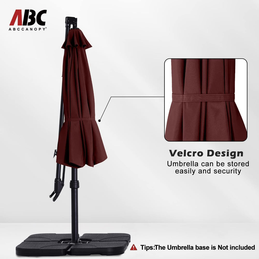 ABCCANOPY 10FT Cantilever Offset Hanging Patio Umbrella