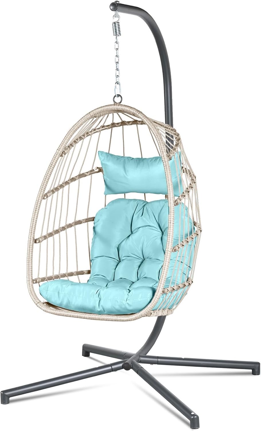 Econohome Hanging Egg Chair with Stand - Indoor/Outdoor Swing Hammock Chair w...