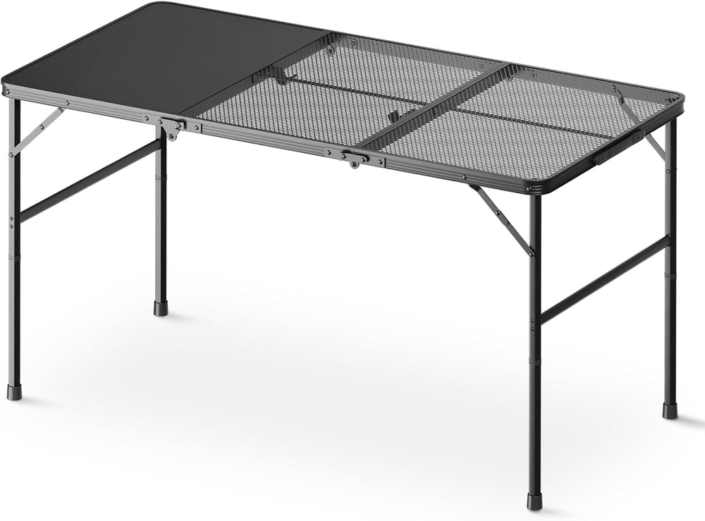 Magshion Portable 4FT Folding Table, Three-fold Grill Picnic Table, Lightweig...