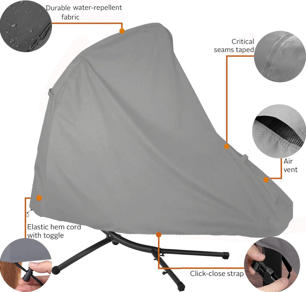 Patio Hanging Chaise Lounge Cover 73 Inch Waterproof 900D Heavy Duty Outdoor ...