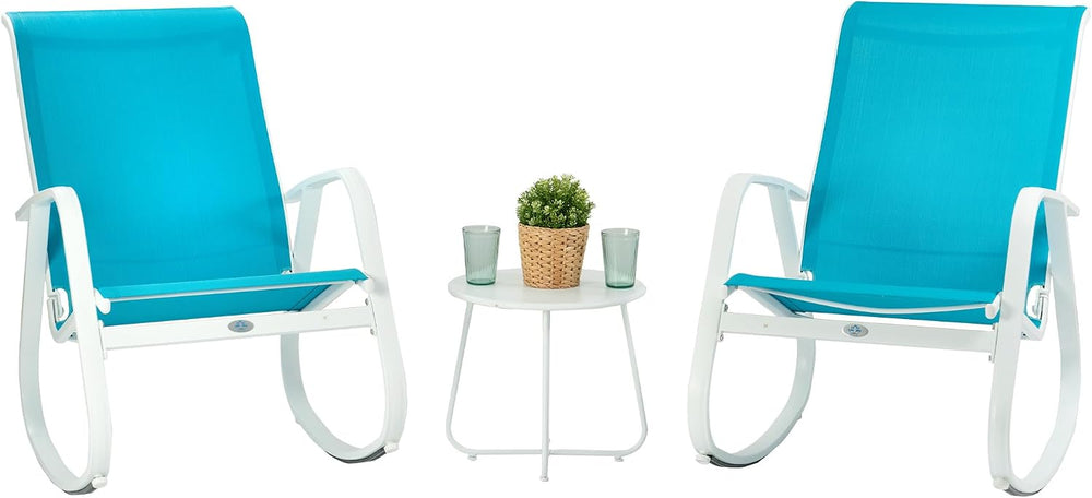Kozyard 3-Piece Outdoor Rocking Chair Set, Patio Bistro Set