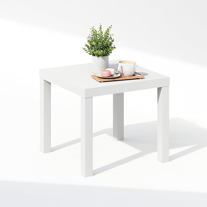 Furinno Classic Coffee Table, Square Modern Coffee Table with Triple Thick Ta...