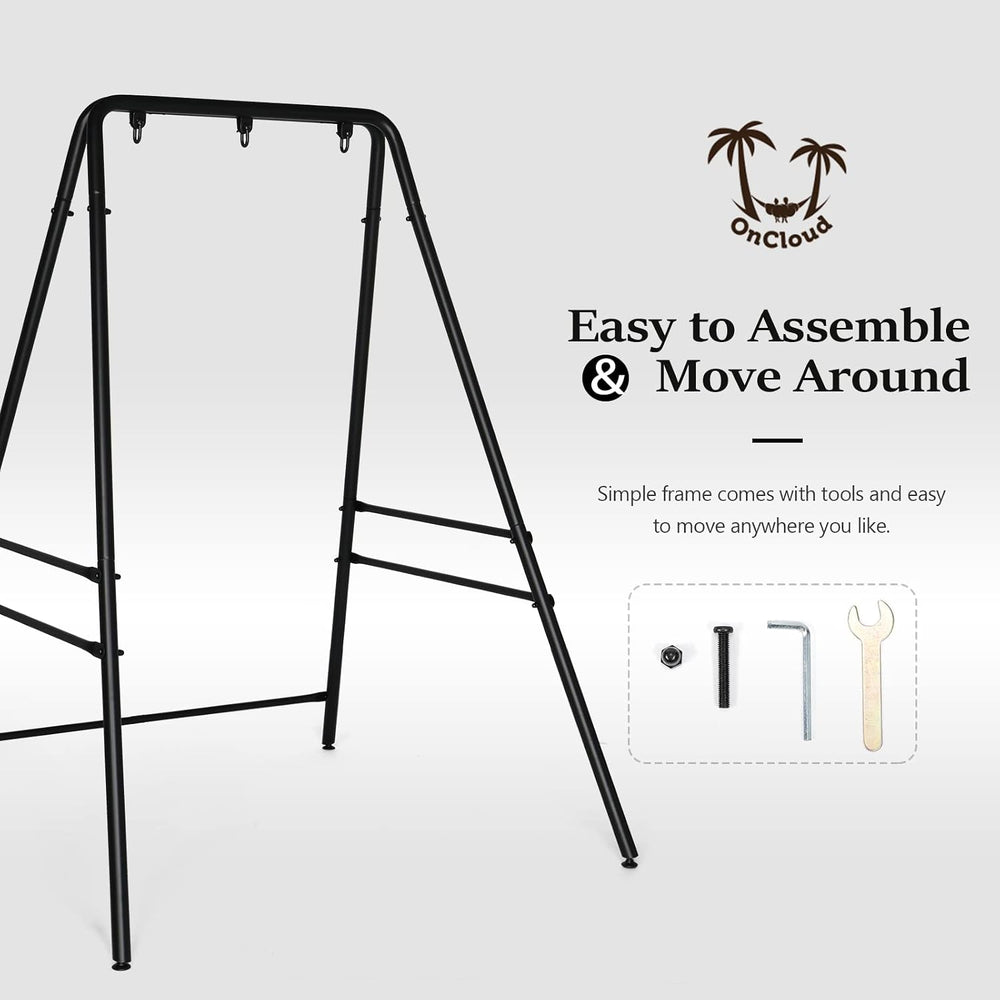 Outdoor Hanging Chair Stand, Heavy-Duty 450 LBS Support Outdoor Hammock Chair...