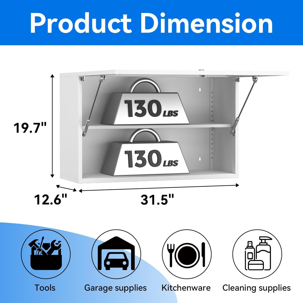 Polup Metal Wall Cabinet for Garage, 20" H Garage Cabinet Wall Mounted