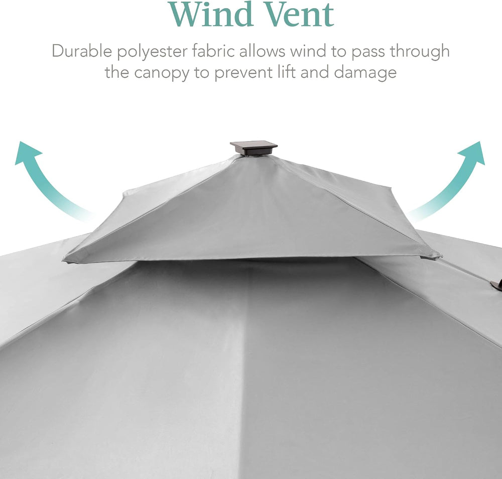 Best Choice Products 10x10ft Cantilever Patio Umbrella w/Base Included, Solar...