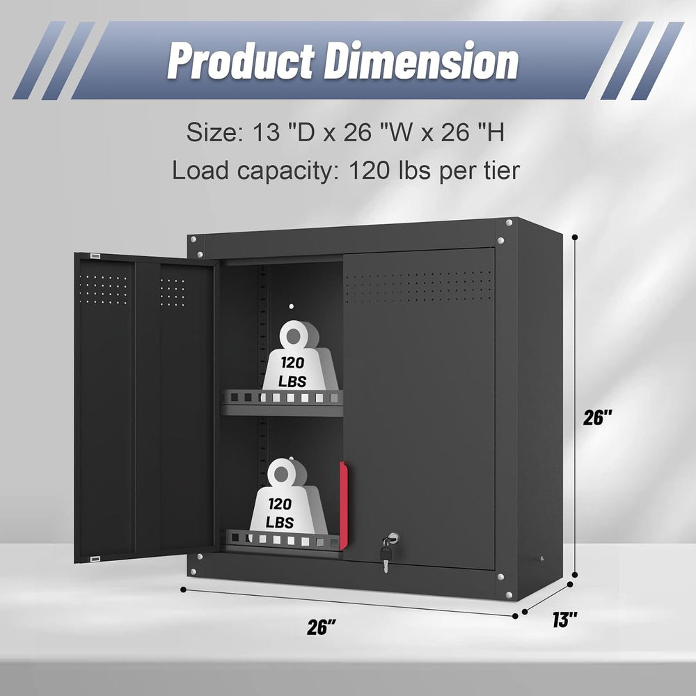 LMTC Metal Wall Cabinet,Garage Cabinets Wall Mounted with Lockable Doors,Anti...