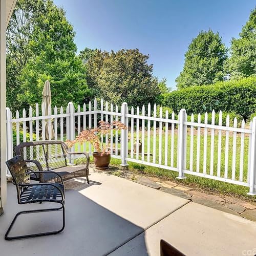 1 Set Vinyl Picket Fence Panels White 84''Wx36''H PVC Decorat...