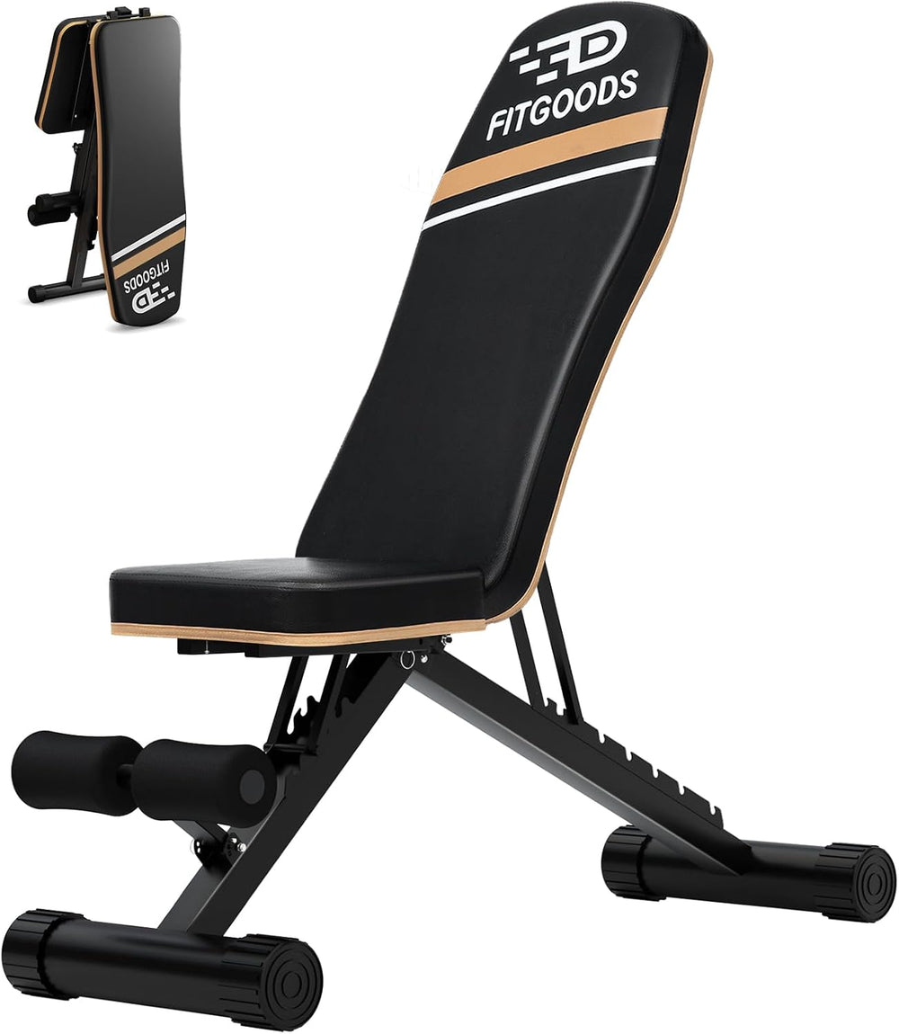 FitGoods Assemble-Free Foldable Weight Bench Press for Home Gym, 660 LBS Capa...