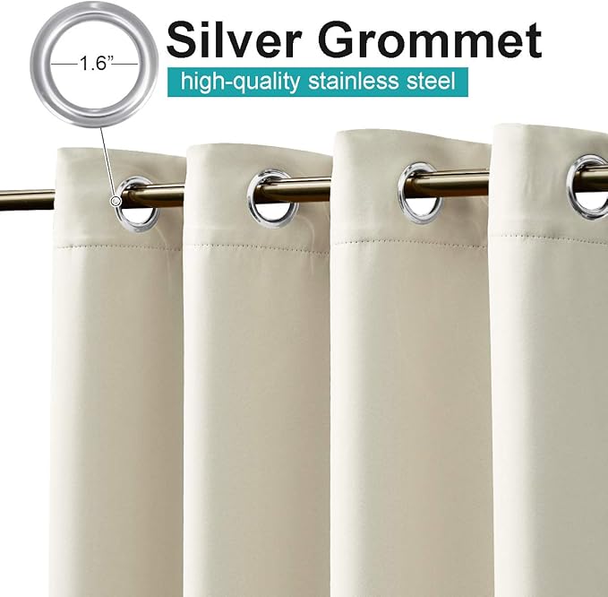 NICETOWN Outdoor Curtain for Patio Waterproof Window Treatment, Grommet Black...