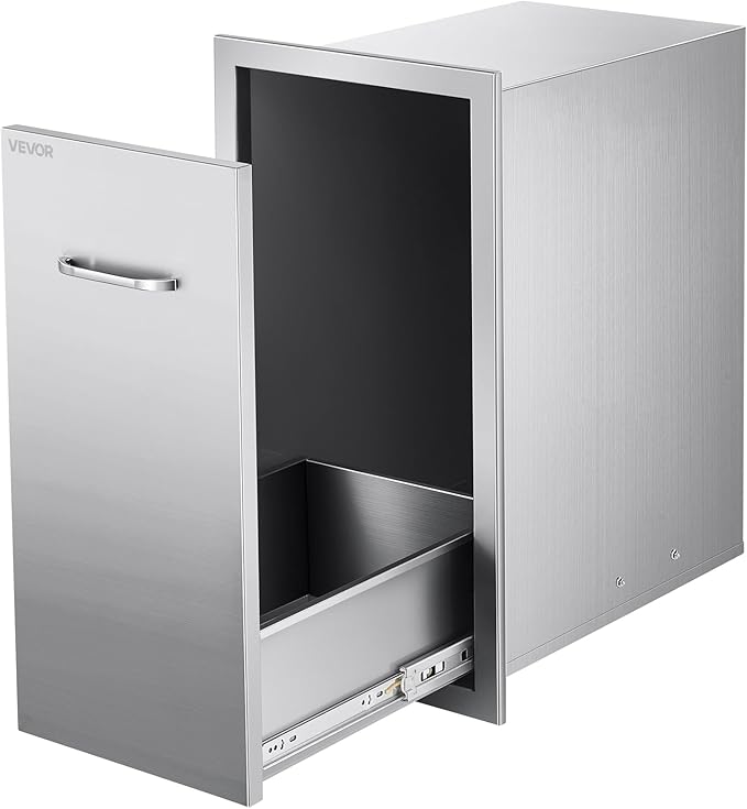 VEVOR Outdoor Kitchen Trash Drawer, 11.81" W x 19.6" D x 23.62&quot...