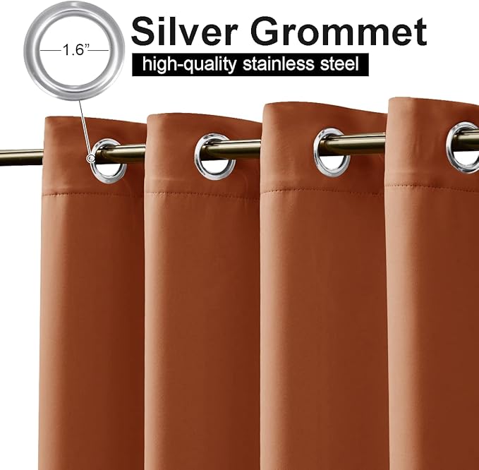 NICETOWN 2 Panels Outdoor Curtains Waterproof Fixed Grommet/Back Tab on Top &...