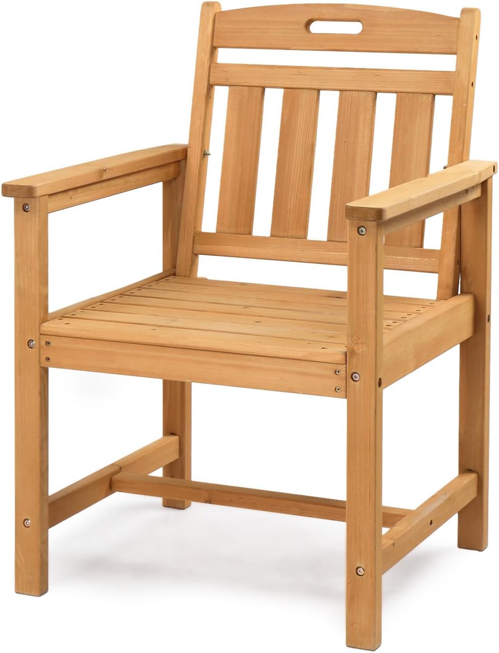 VINGLI Outdoor Dining Chairs, Solid Wood Patio Chairs Outdoor Chair for Garde...