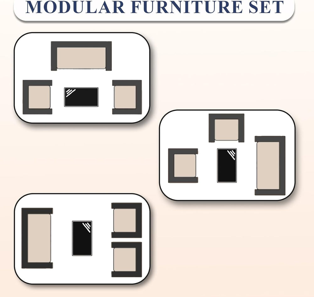 ALAULM Outdoor Patio Furniture Set, 4 Pieces Patio Conversation Set Wicker Ch...