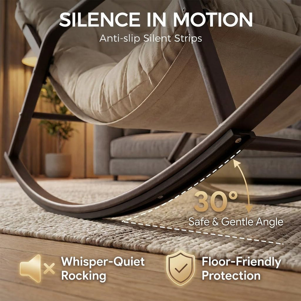 RADIATA Rocking Lounge Chair, Outdoor Reclining Lounger with Footrest