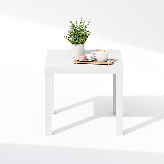 Furinno Classic Coffee Table, Square Modern Coffee Table with Triple Thick Ta...