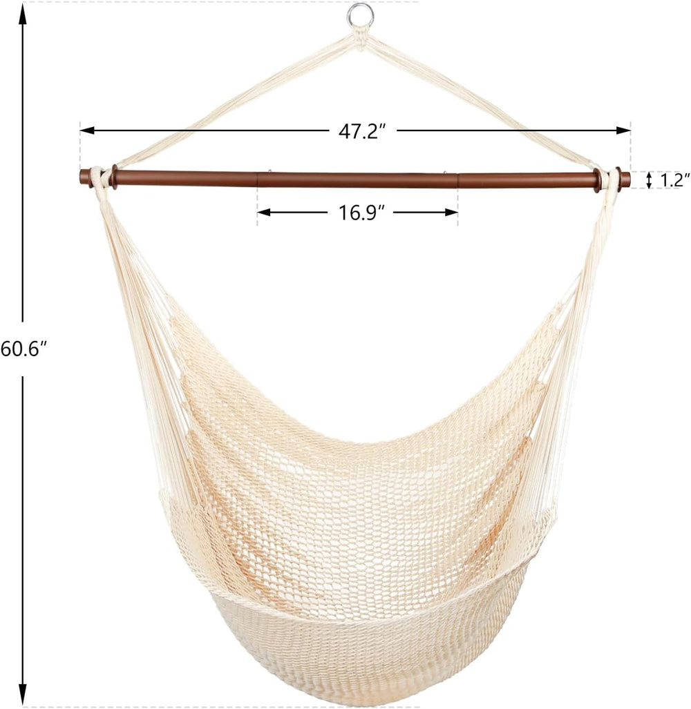 Upgraded Caribbean Hammock Chair with Detachable Metal Bar, Large Hammock Swi...