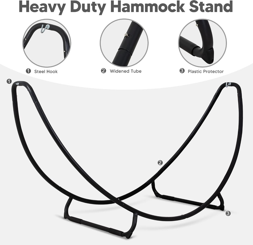 Portable Large Hammock with Stand, Patented, Light Gray